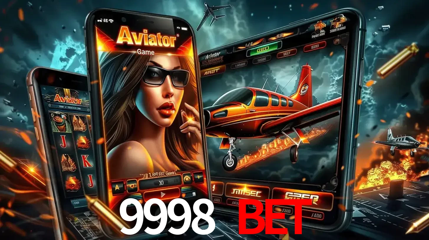 O popular jogo de apostas Aviator exibido em vários celulares e tablets, mostrando a interface emocionante e a ação de voo disponíveis para jogar agora no 9998 BET.