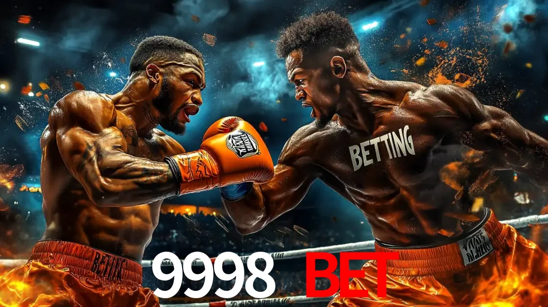 Dois boxeadores em uma luta intensa e explosiva, representando a adrenalina e as oportunidades de apostas em esportes de combate disponíveis na plataforma 9998 BET.