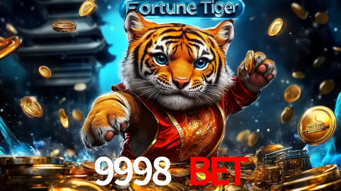 Imagem promocional do jogo de slot Fortune Tiger, com um tigre majestoso em traje tradicional cercado por uma fortuna em moedas de ouro, disponível agora no cassino 9998 BET.